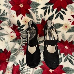 Michael Kors strappy black peep toe heels size 9